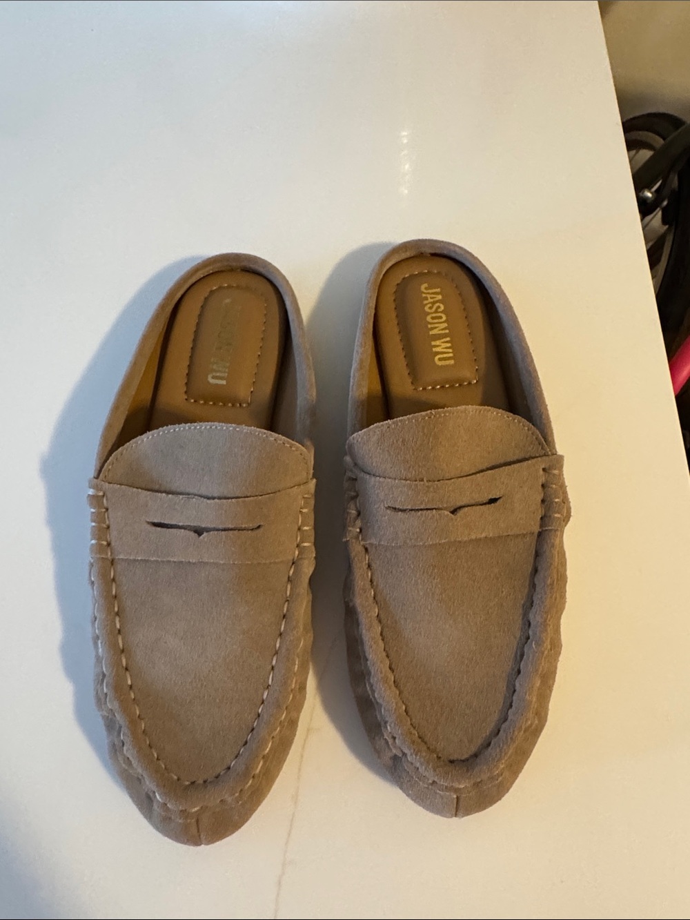 Jason Wu women’s Suede Penny Loafers — Beige